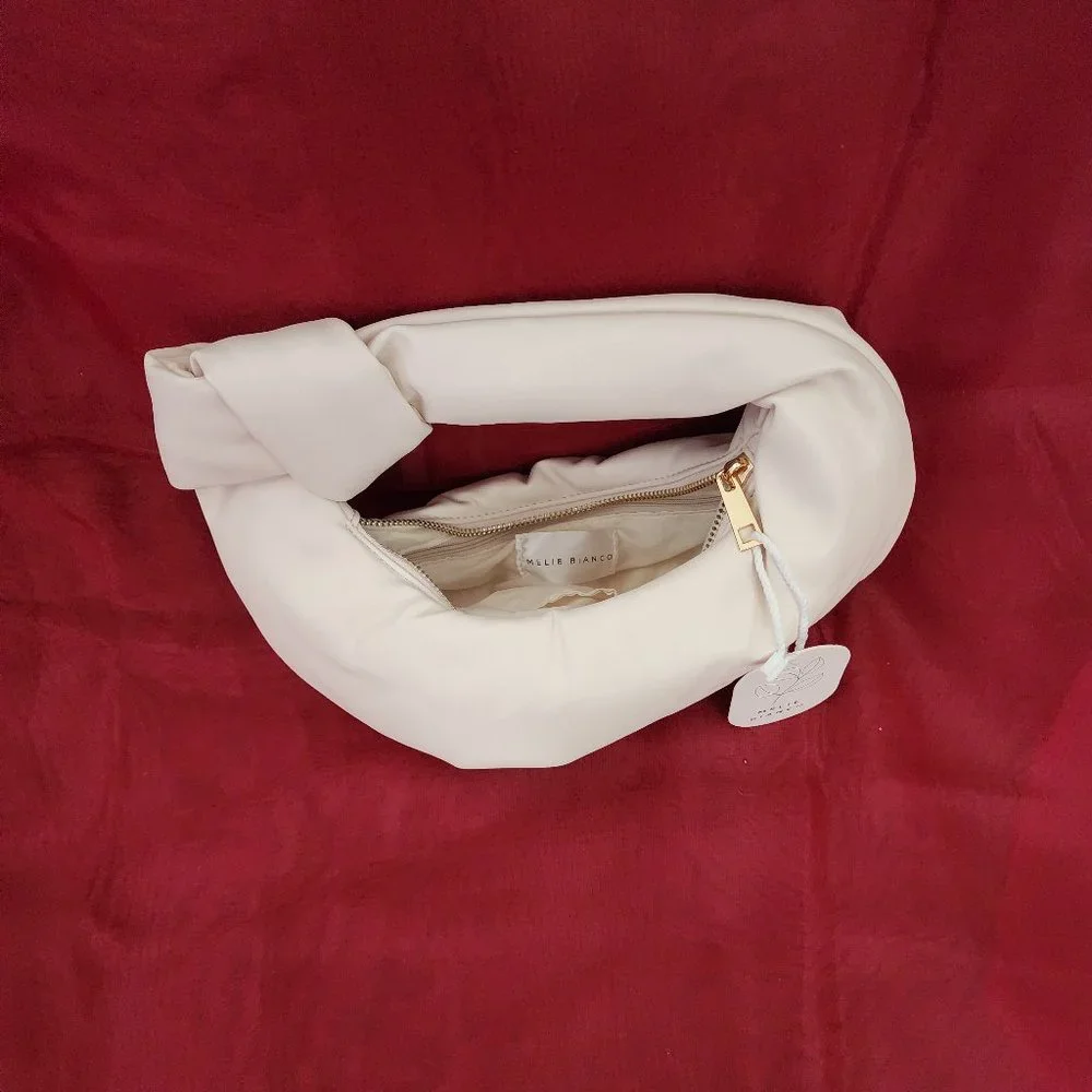 Melie Bianco Alexandra Cream Vegan Top Handle Bag - Picture 2 of 3